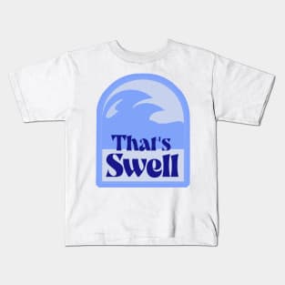 Fun Totally Swell Wave Design Kids T-Shirt